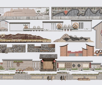 New Chinese Style Landscape Wall-ID:729398977