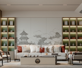 New Chinese Style A Living Room-ID:560122977