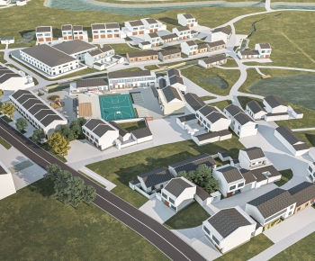 New Chinese Style Architectural Bird's-eye View Planning-ID:979440295