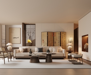 New Chinese Style A Living Room-ID:139066936
