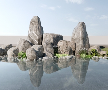Modern Rockery Waterscape-ID:478379012