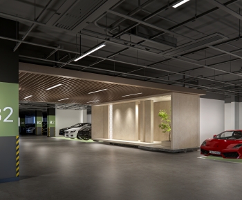 Modern Underground Parking Lot-ID:208884002