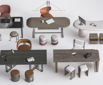 Modern Computer Desk And Chair-ID:148550031