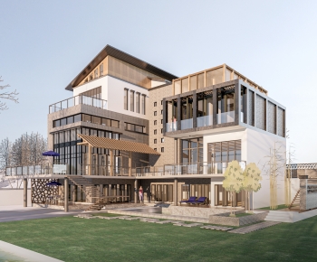 Modern Appearance Of Commercial Building-ID:348382955