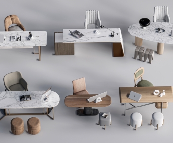 Modern Computer Desk And Chair-ID:111138825