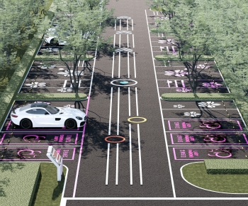Modern Outdoor Parking Lot-ID:747958907