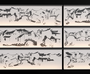 New Chinese Style Landscape Wall-ID:266206031