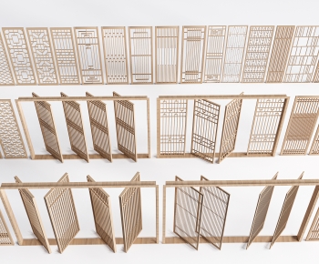 New Chinese Style Wooden Screen Partition-ID:609416961