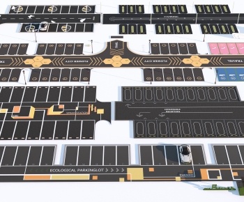 Modern Outdoor Parking Lot-ID:346132998