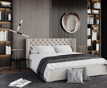 Modern Double Bed-ID:120880662