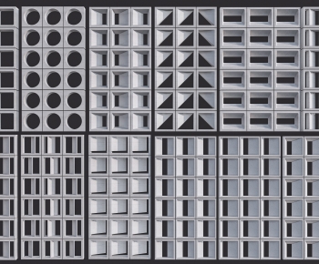 Modern Cement Brick Screen Partition-ID:423520099