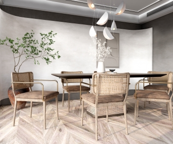 Wabi-sabi Style Dining Room-ID:770371073