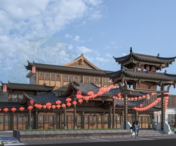 New Chinese Style Appearance Of Commercial Building-ID:419740781