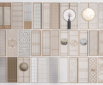 New Chinese Style Wooden Screen Partition-ID:547847993