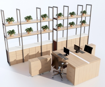 Modern Office Desk And Chair-ID:398880005
