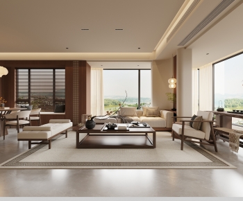 New Chinese Style A Living Room-ID:333733087
