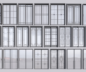 New Chinese Style Sliding Door-ID:727951053