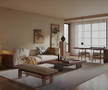 New Chinese Style A Living Room-ID:970865968