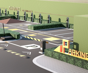Modern Outdoor Parking Lot-ID:680490973