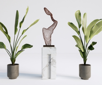 Modern Ground Green Plant Potted Plants-ID:966056111