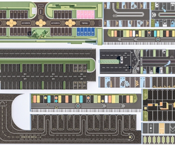 Modern Outdoor Parking Lot-ID:606635091