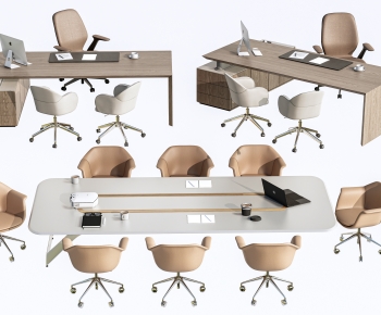 Modern Office Desk And Chair-ID:546112067