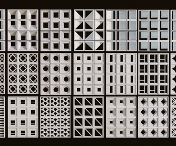 Modern Cement Brick Screen Partition-ID:474838974