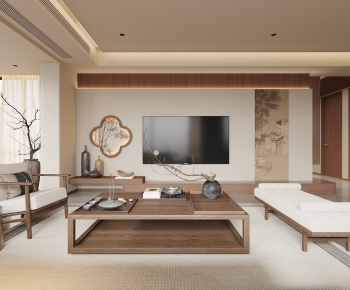 New Chinese Style A Living Room-ID:912770032