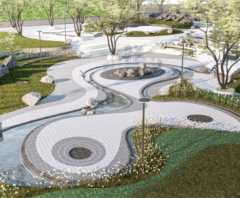 Modern Park Landscape-ID:566478977