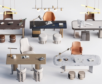 Modern Computer Desk And Chair-ID:881352907