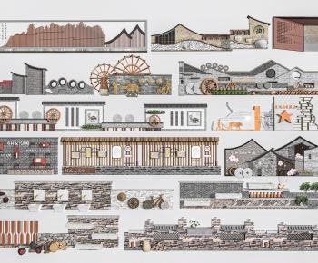 New Chinese Style Landscape Wall-ID:638504034