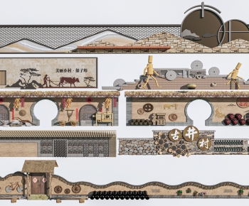 New Chinese Style Landscape Wall-ID:611351977