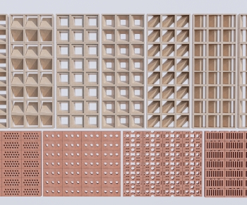 Modern Cement Brick Screen Partition-ID:489124062