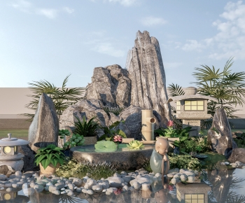 New Chinese Style Rockery Waterscape-ID:724009993