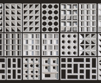 Modern Cement Brick Screen Partition-ID:749439006