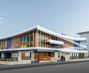 Modern School Building-ID:615336894