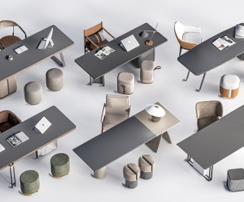 Modern Computer Desk And Chair-ID:225665097