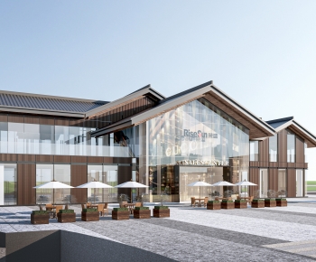 New Chinese Style Appearance Of Commercial Building-ID:427304985