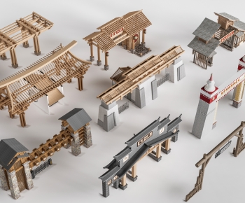 New Chinese Style Facade Element-ID:461609443