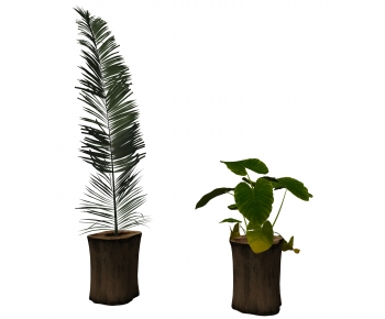 Wabi-sabi Style Ground Green Plant Potted Plants-ID:387629995