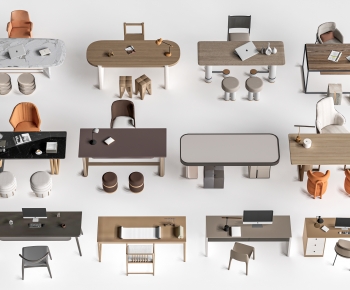 Modern Office Desk And Chair-ID:499073984