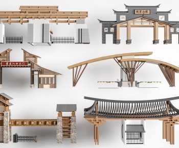 New Chinese Style Facade Element-ID:184122096