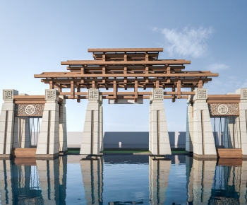 New Chinese Style Facade Element-ID:272766118