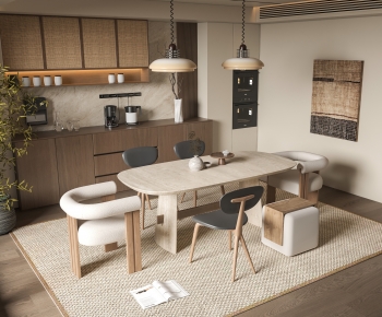 Wabi-sabi Style Dining Table And Chairs-ID:835733895