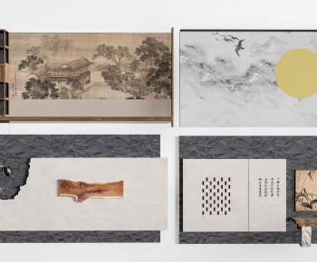 New Chinese Style TV Wall-ID:872785099