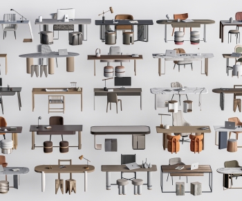 Modern Office Desk And Chair-ID:176401123