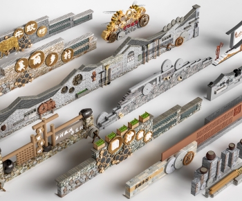 New Chinese Style Landscape Wall-ID:715838913