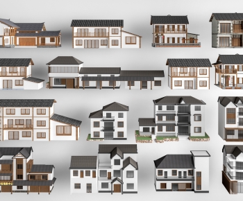 New Chinese Style Building Appearance-ID:523596059