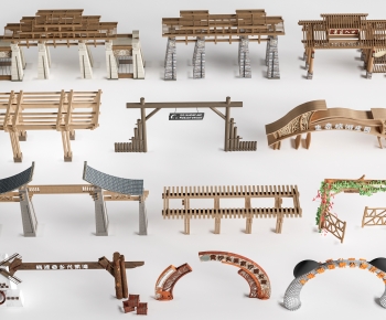New Chinese Style Facade Element-ID:877202993
