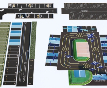 Modern Outdoor Parking Lot-ID:341984039